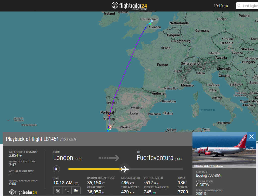 Earlier today (December 17), Jet2 flight LS1451 bound for Fuerteventura from London Stansted declared an emergency and diverted to Faro. 