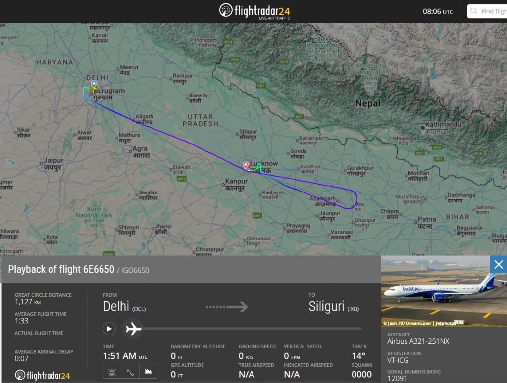 IndiGo flight 6E6650 made an emergency landing in Lucknow after a bomb threat; all passengers safe, aircraft VT-ICG inspected, investigation underway.