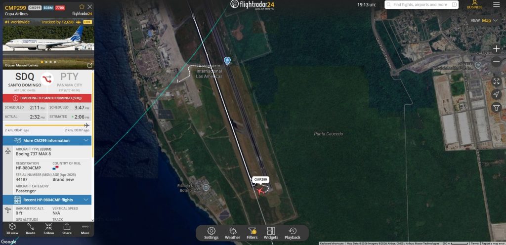 In the last few moments, a Copa Airlines flight has declared an emergency in Santo Domingo, Dominican Republic. 