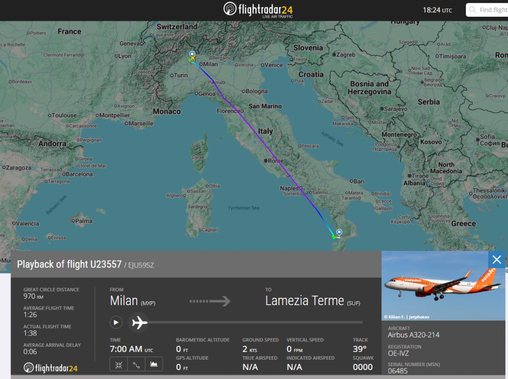 Reports have emerged of an easyJet flight from Milan Malpensa that suffered an uncontained engine failure during the descent into Lamezia Terme. 