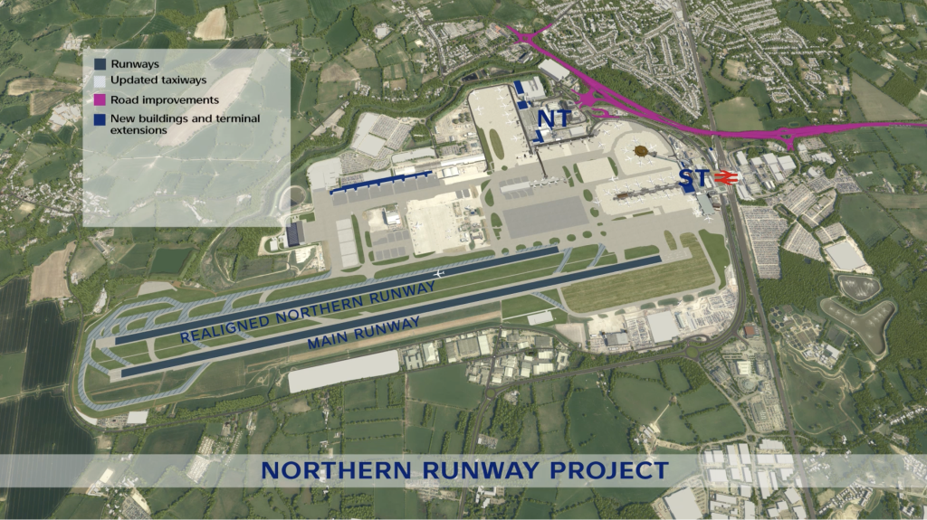 London Gatwick Airport's £2.2bn second‑runway plan faces a High Court challenge as campaigners contest its environmental impact and the government’s approval.