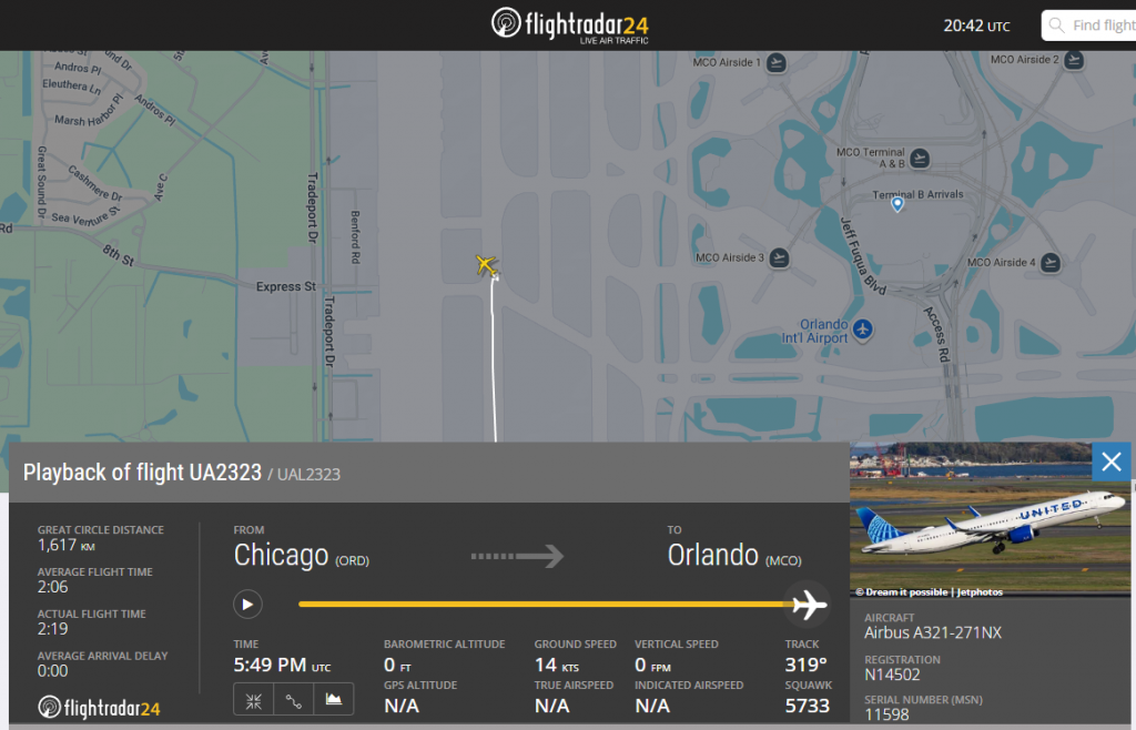 United Airlines Flight UA2323 triggered a ground stop at Orlando after a mechanical issue on landing, disrupting travel but causing no injuries.