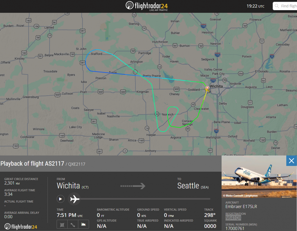 A Horizon Air Embraer ERJ175 operating for Alaska Airlines was forced to return to Wichita on 22 February 2026 after a passenger’s power bank went into thermal runaway shortly after takeoff. 