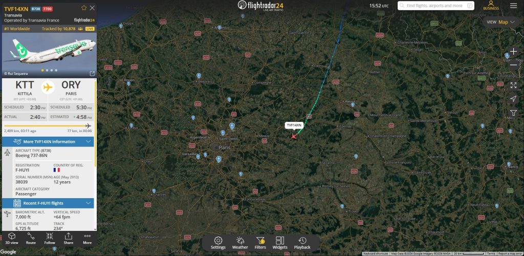 Paris Chaos!: In the last 30 minutes or so, a Transavia flight from Kittila has declared an emergency during it's descent into Paris Orly Airport.