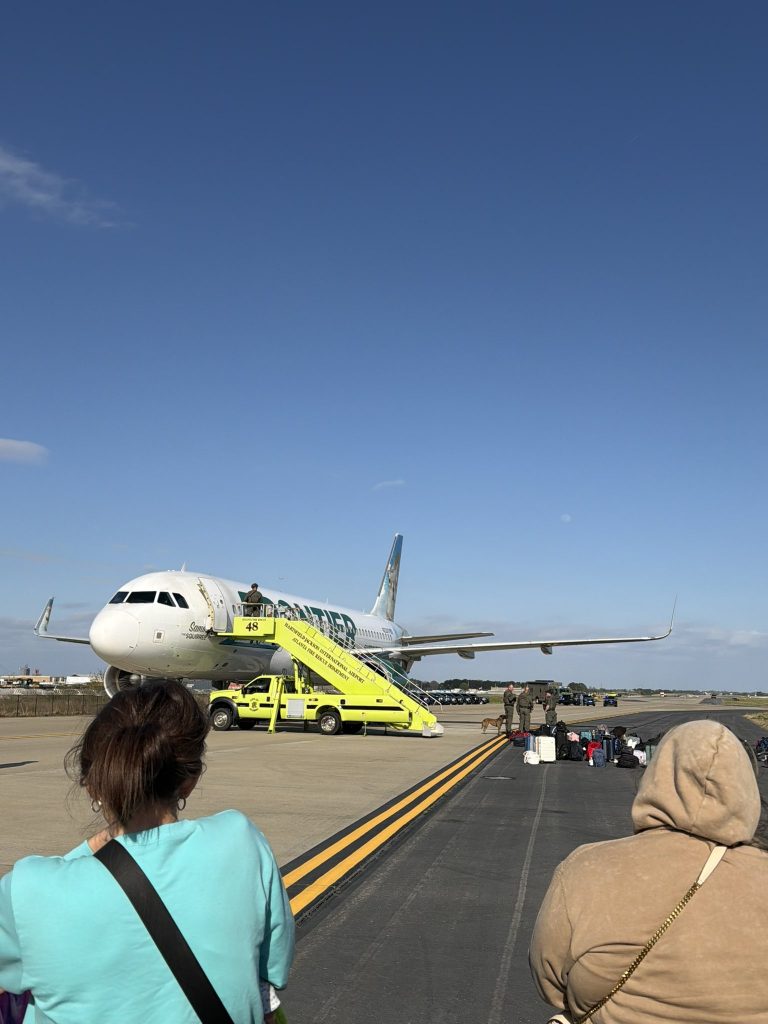 Frontier Airlines service from Columbus to Atlanta became the focus of a major security response after a passenger allegedly issued a bomb threat and threatened to kill a seatmate.