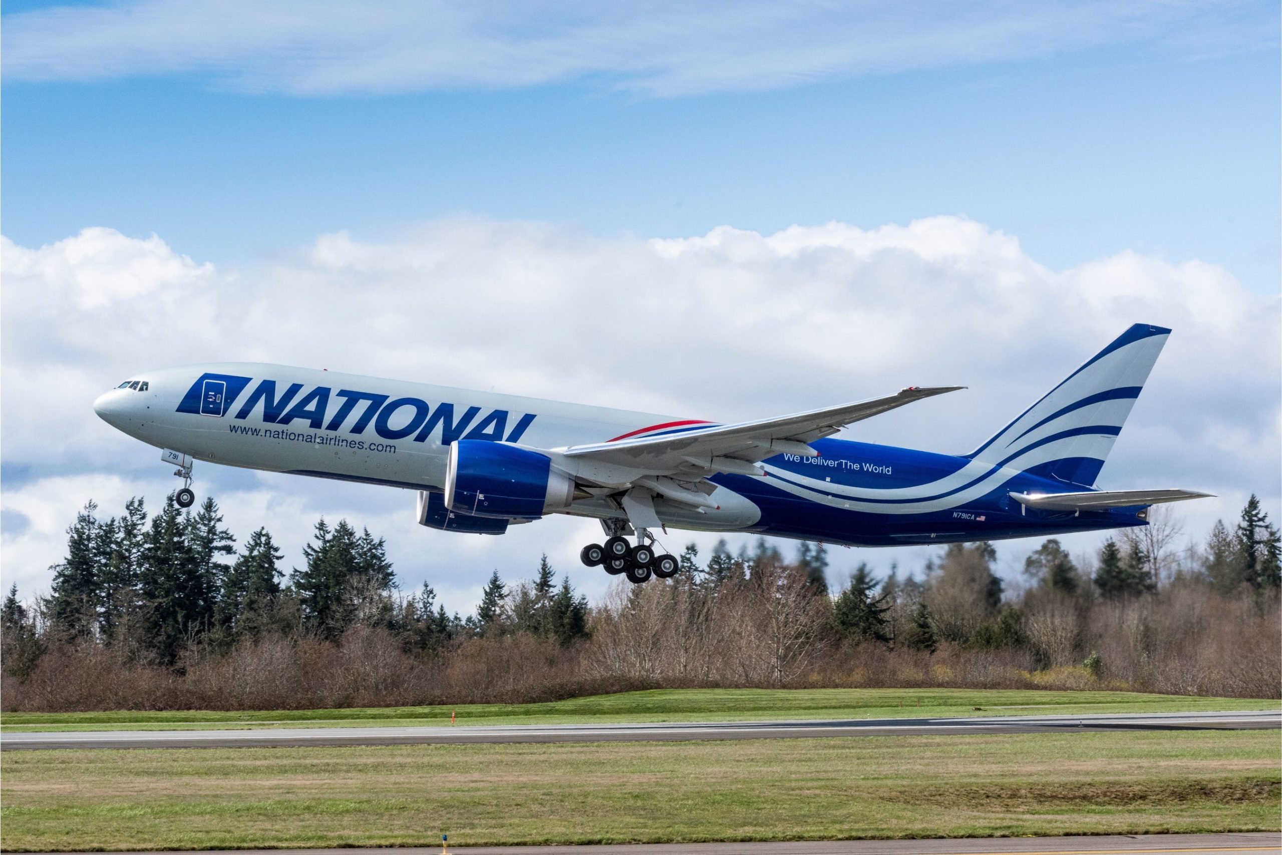 National Airlines Begins New Era as First Boeing 777 Freighter Takes Flight