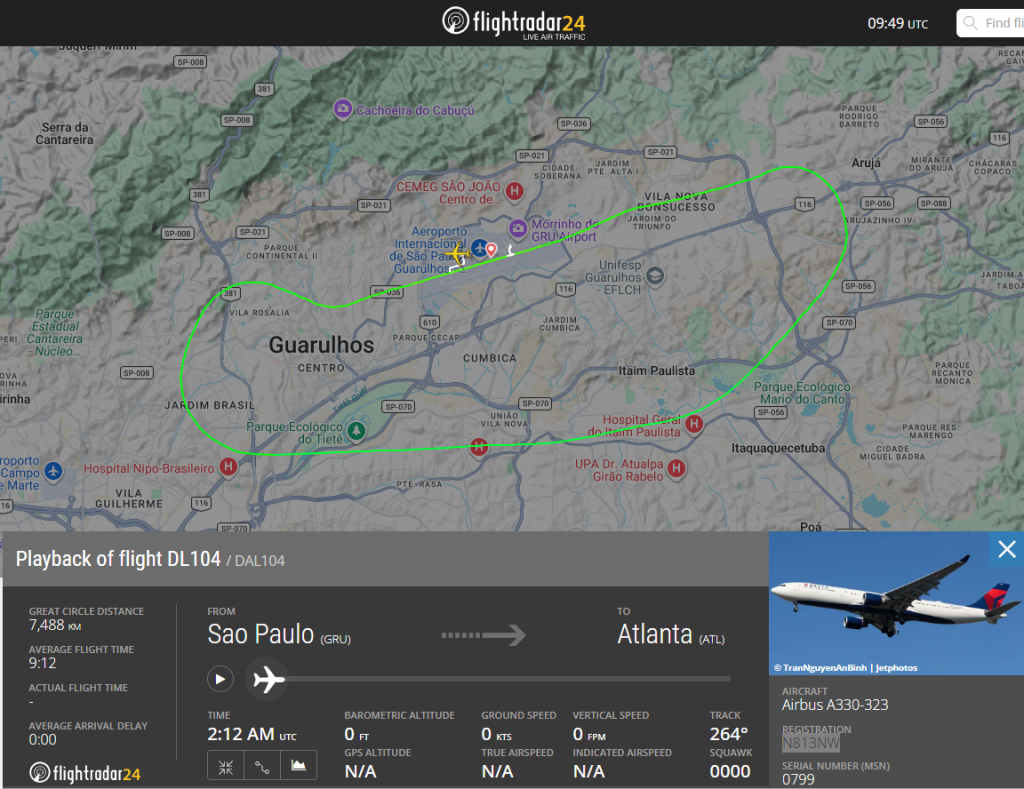 In the early hours of this morning UK time, a Delta Air Lines Airbus A330 suffered an uncontained engine failure after departure from Sao Paulo.