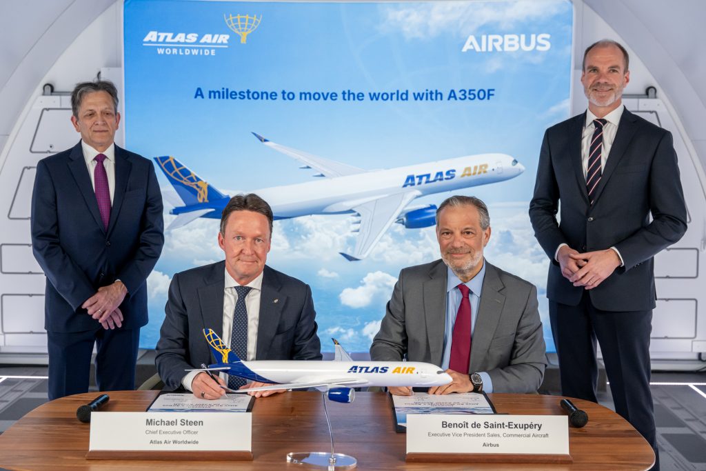 Atlas Air orders 20 Airbus A350F freighters, becoming the aircraft’s largest customer and boosting its next‑generation, fuel‑efficient global cargo fleet.