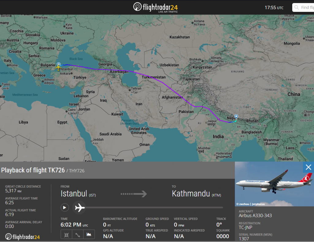 Earlier today, a Turkish Airlines Airbus A330 had to be evacuated in Kathmandu due to a fire that started on the plane.