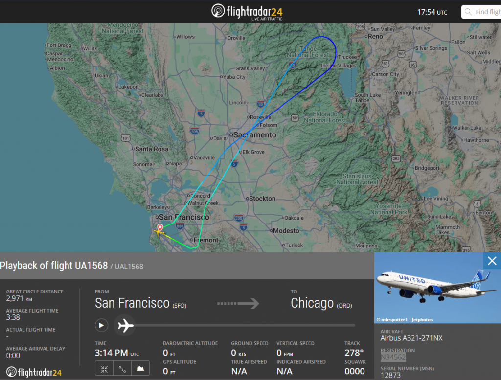 In the last few hours, a United Airlines Airbus A321neo operating a flight from San Francisco to Chicago declared an emergency.