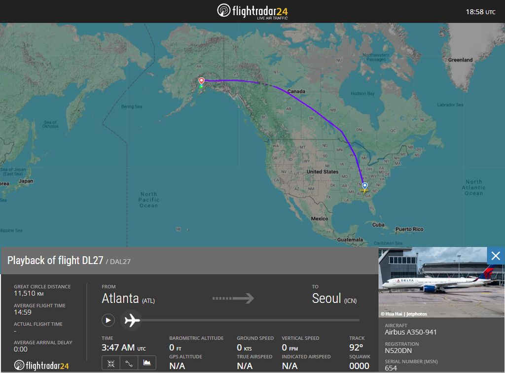 A drunk passenger forced a Delta A350 from Atlanta to Seoul to divert to Anchorage. He has now been jailed for two years for interfering with the crew.