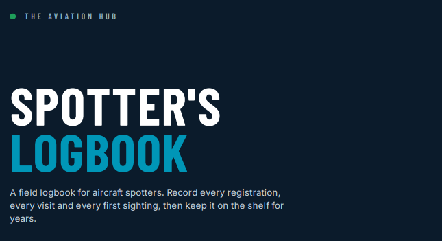 Cover of Spotter's Logbook, a printable logbook for aircraft spotters