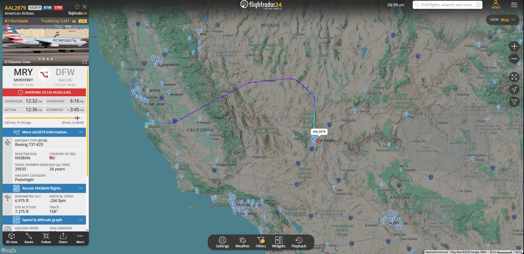American Airlines flight declares emergency in Las Vegas