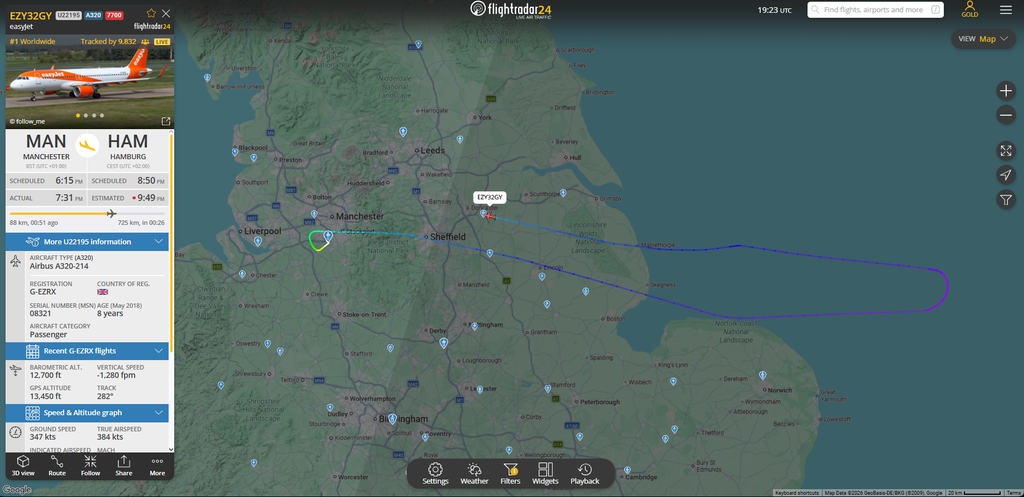 easyJet Flight Manchester-Hamburg Declares Emergency