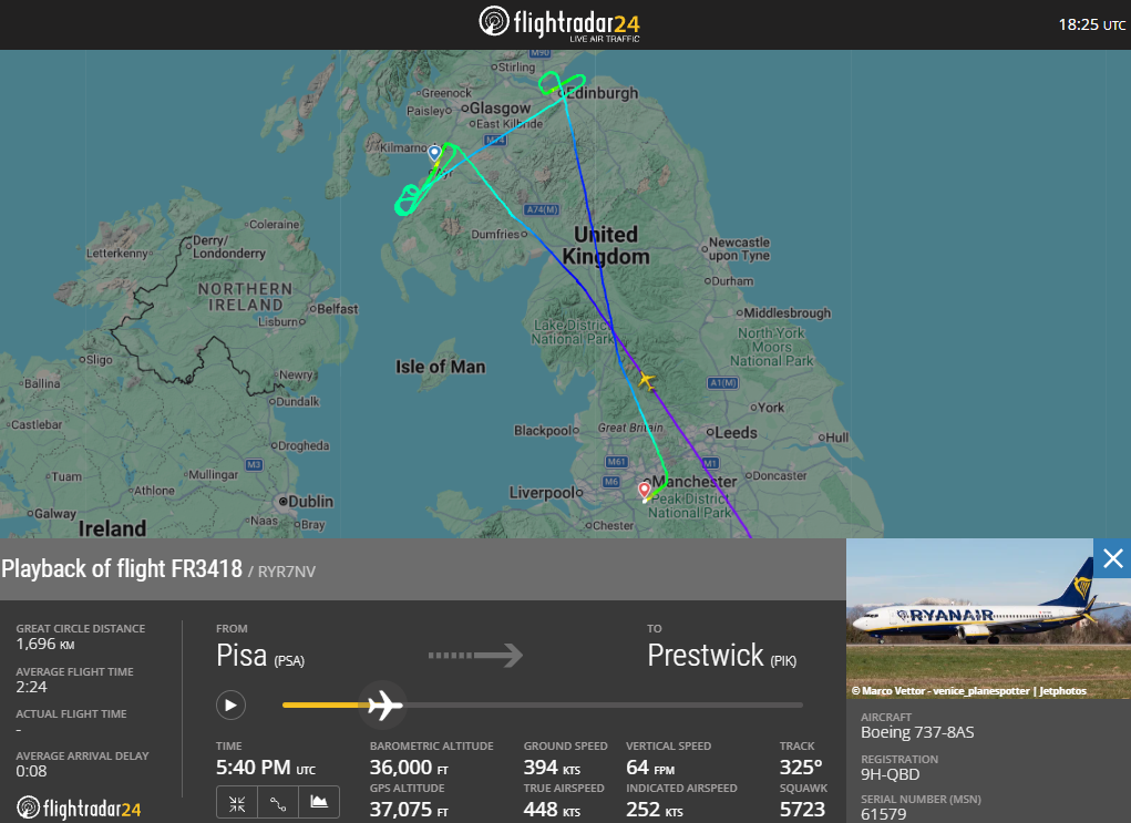 AAIB report: a Ryanair 737 refused by Manchester during Storm Amy flew three windshear escapes before landing at Manchester with 363kg of fuel.