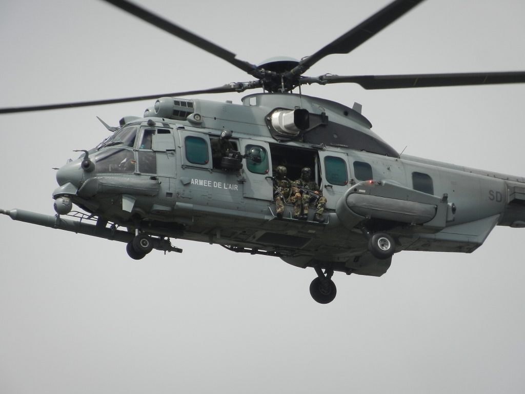 Airbus H225M: French air force EC725 Caracal during the 2014 Bastille Day show.