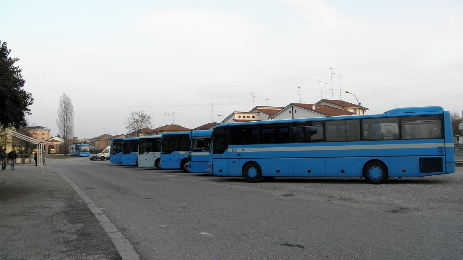 Italy ATC: Copparo, autostazione: autobus in sosta.