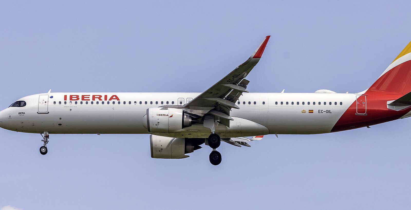 American Airlines A321XLR: 2024 Iberia Airbus A321XLR EC-OIL on final approach at Washington Dulles International Airport, Virginia, USA