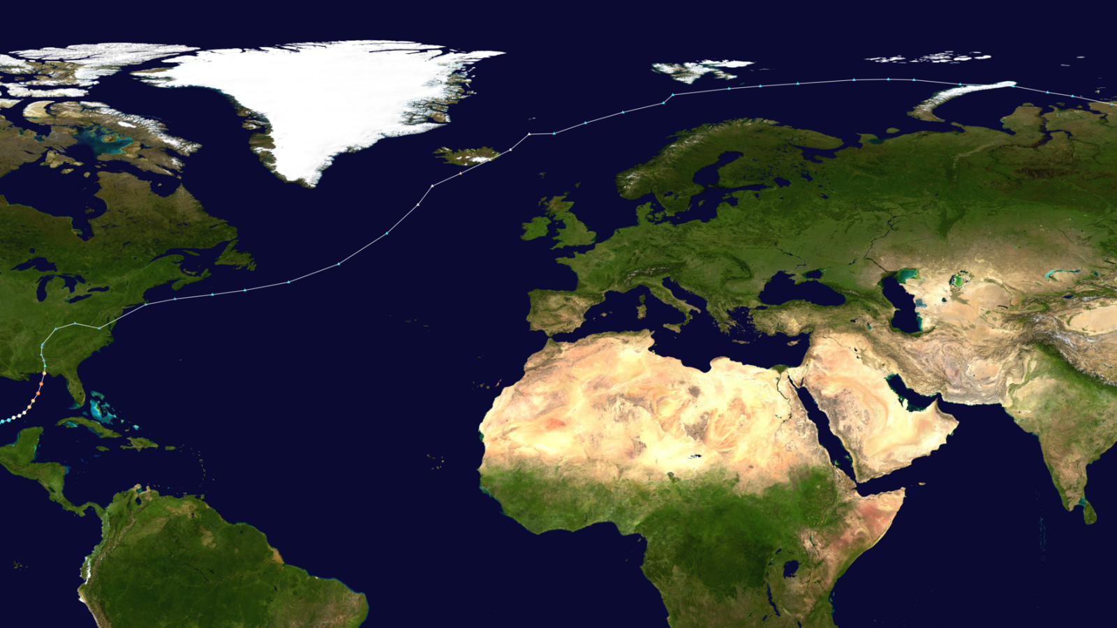Storm Boelo: Track map of Hurricane Isaias of the 2026 Atlantic hurricane season and the 2026–27 European windstorm season.