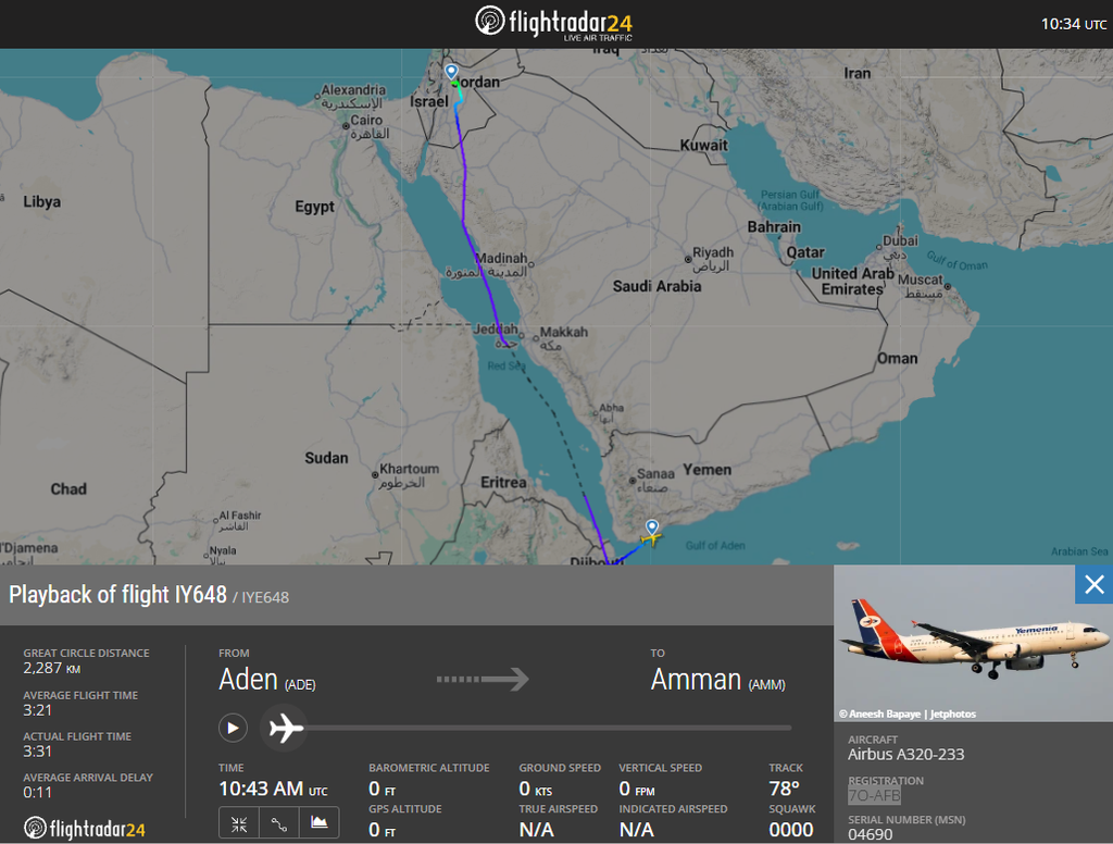 A Yemenia A320 remains grounded in Amman after hail damaged its nose and cockpit windscreen on approach to Queen Alia International Airport.