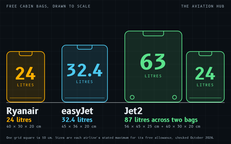Ryanair vs easyJet vs Jet2: Whose Free Cabin Bag Is Biggest?