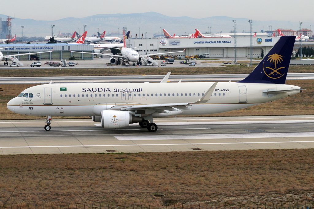 Riyadh airport attacks: Saudia, HZ-AS53, Airbus A320-214