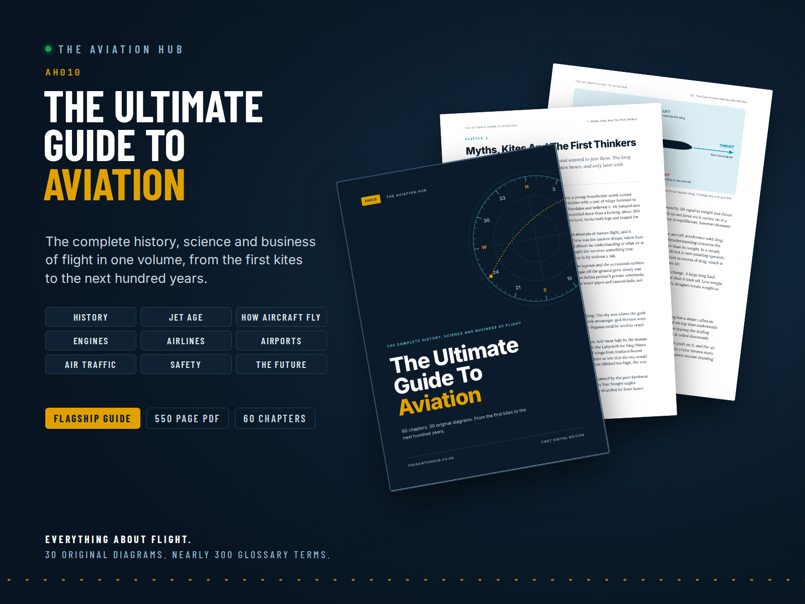 Cover of The Ultimate Guide to Aviation, a 550 page guide to the history, science and business of flight