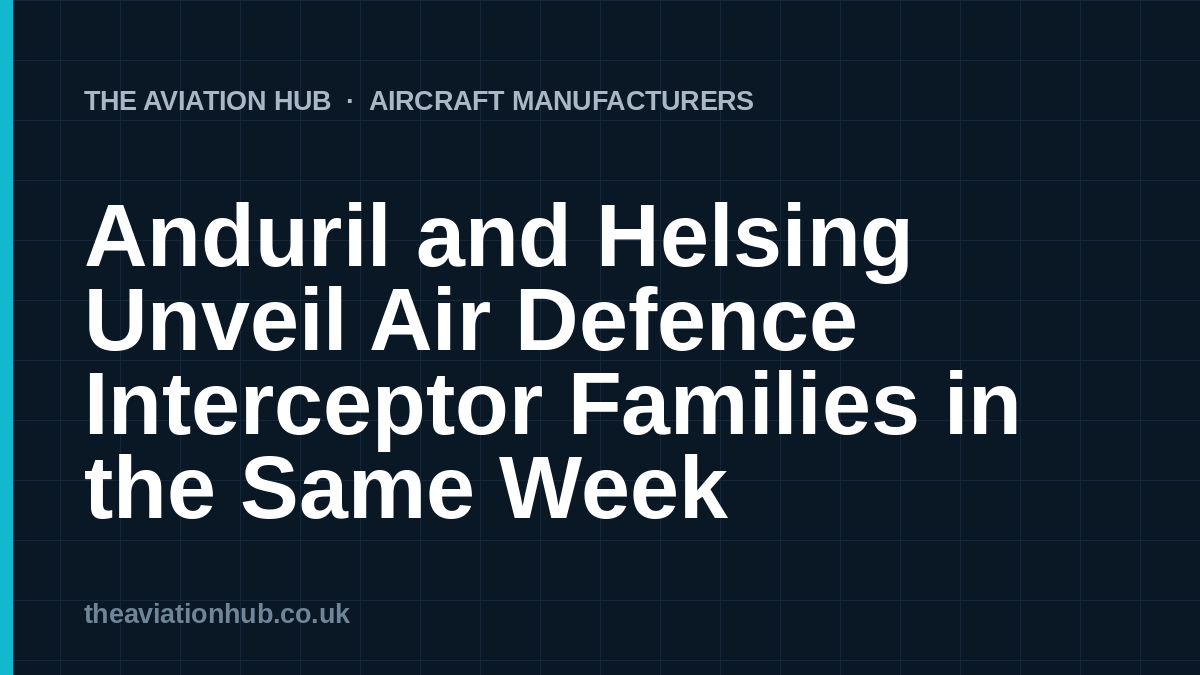 Anduril and Helsing Unveil Air Defence Interceptor Families in the Same Week