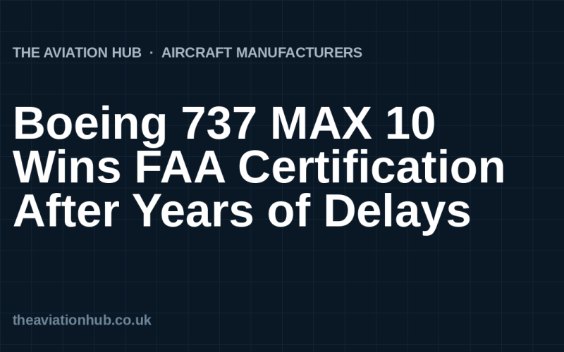 Boeing 737 MAX 10 Wins FAA Certification After Years of Delays