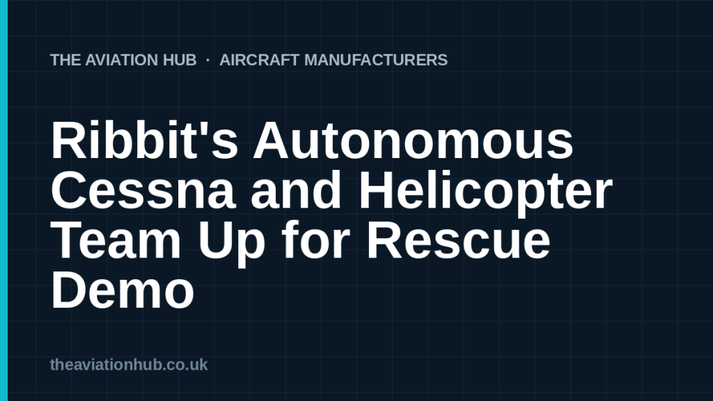 Ribbit autonomous: Ribbit's Autonomous Cessna and Helicopter Team Up for Rescue Demo