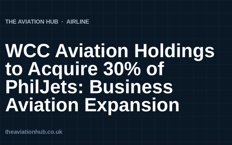 WCC Aviation Holdings to Acquire 30% of PhilJets: Business Aviation Expansion