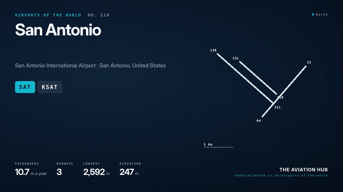San Antonio Airport runway layout